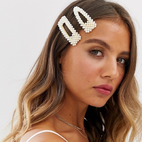 Pearl Gold Hair Clip & Pin 5 Piece Set - Picture 3 of 5